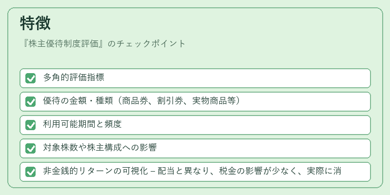 特徴（株主優待制度評価）の図解