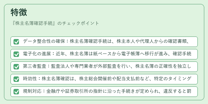 特徴（株主名簿確認手続）の図解