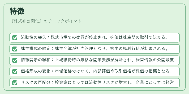特徴(株式非公開化)の図解