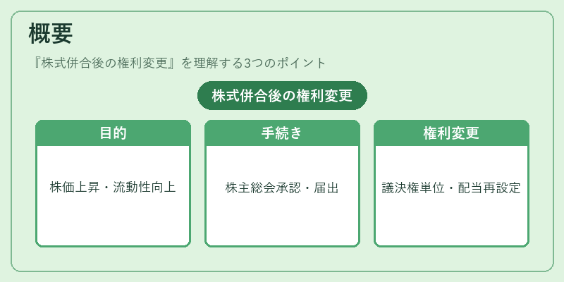 概要（株式併合後の権利変更）の図解