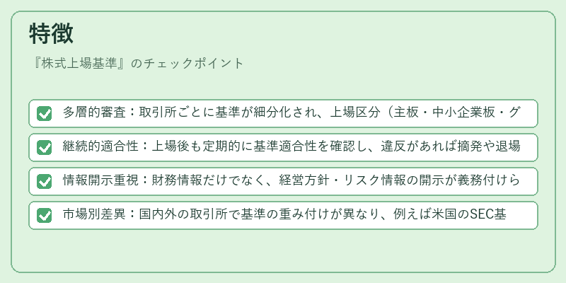 特徴（株式上場基準）の図解