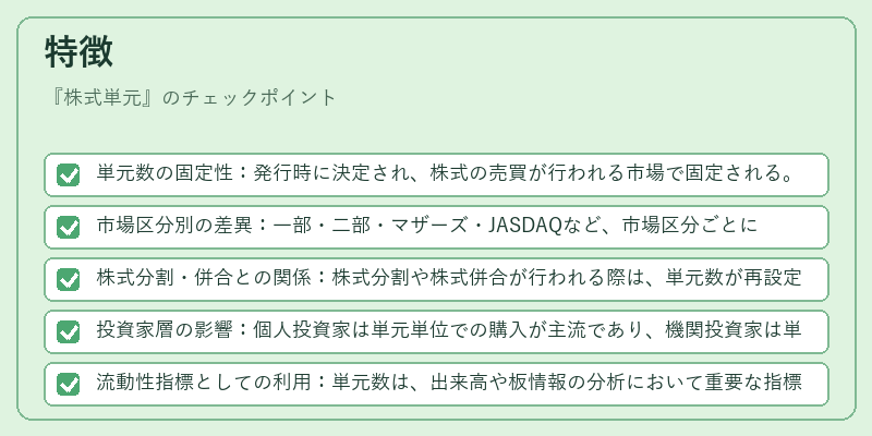 特徴（株式単元）の図解