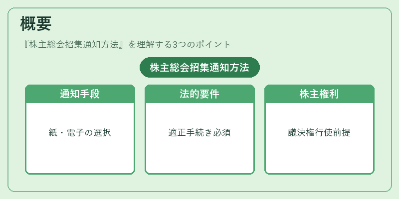概要（株主総会招集通知方法）の図解