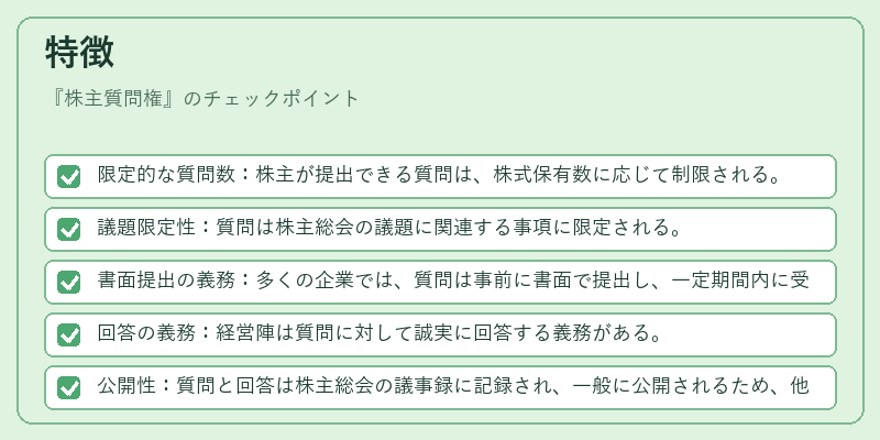 特徴（株主質問権）の図解