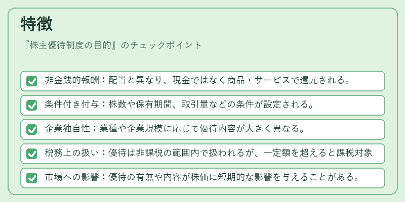 特徴（株主優待制度の目的）の図解