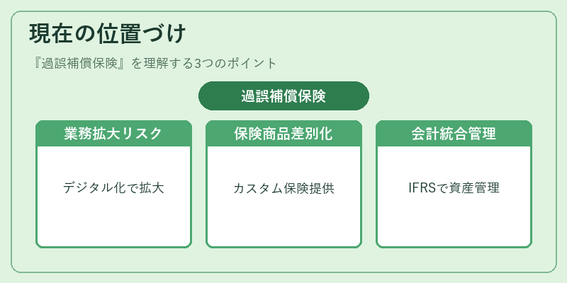 現在の位置づけ（過誤補償保険）の図解