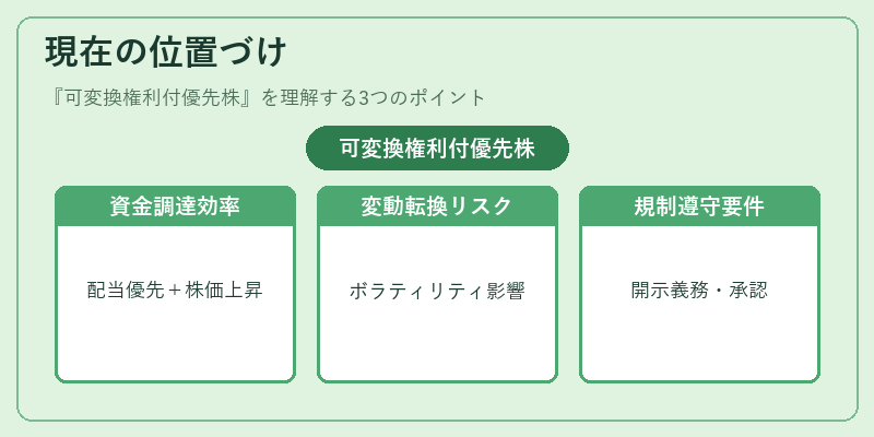現在の位置づけ(可変換権利付優先株)の図解