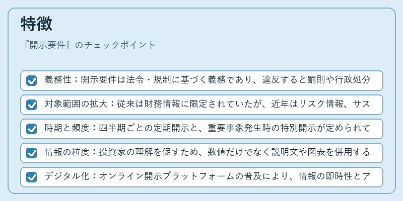 特徴（開示要件）の図解
