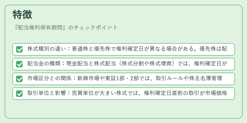 特徴（配当権利保有期間）の図解