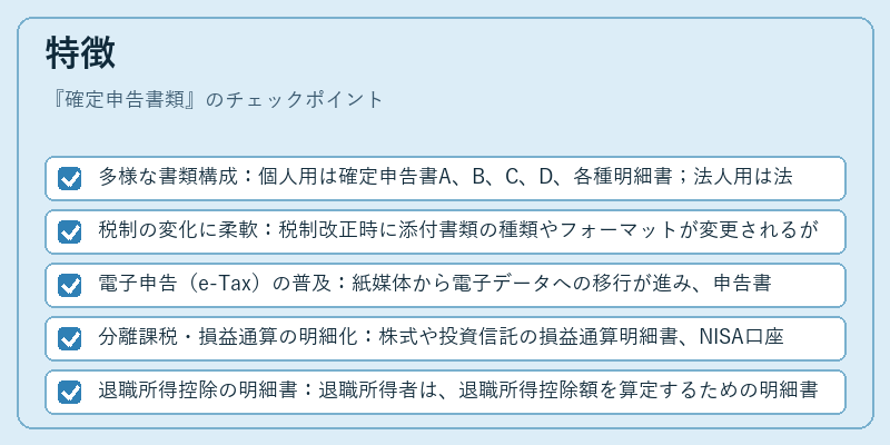 特徴（確定申告書類）の図解