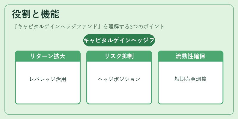 役割と機能(キャピタルゲインヘッジファンド)の図解