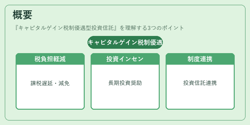 概要（キャピタルゲイン税制優遇型投資信託）の図解