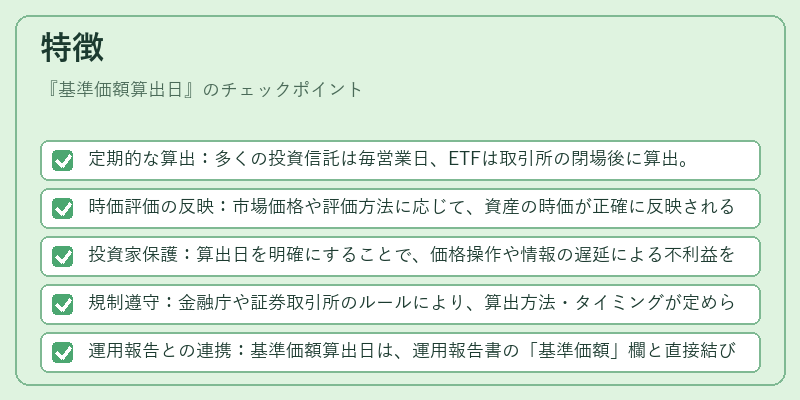 特徴（基準価額算出日）の図解