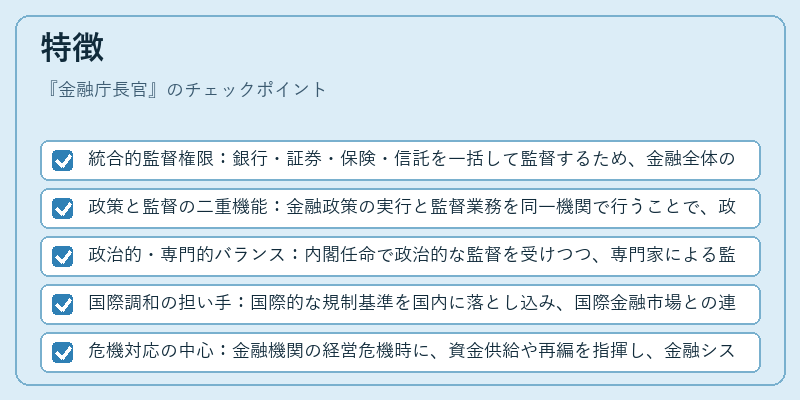 特徴（金融庁長官）の図解
