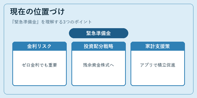 現在の位置づけ（緊急準備金）の図解