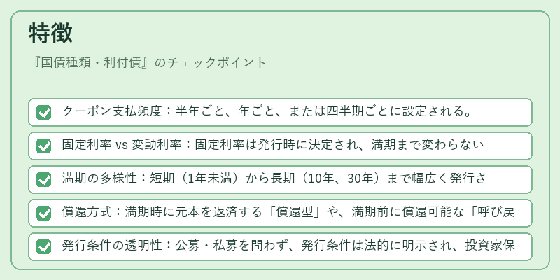 特徴（国債種類・利付債）の図解