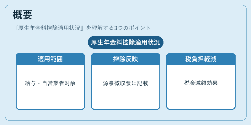 概要（厚生年金料控除適用状況）の図解