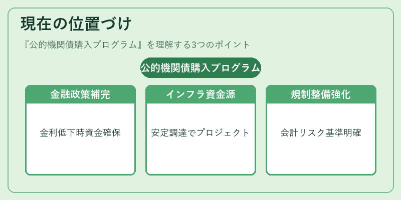 現在の位置づけ(公的機関債購入プログラム)の図解