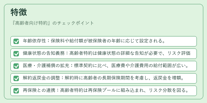 特徴（高齢者向け特約）の図解