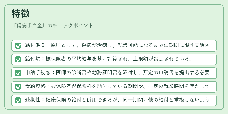 特徴（傷病手当金）の図解