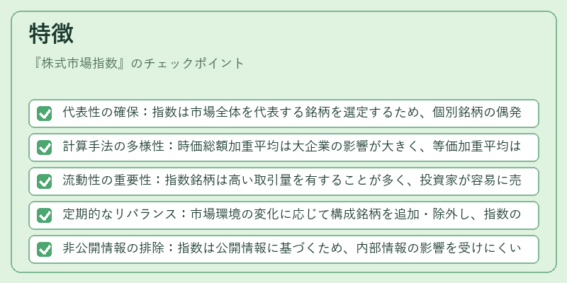 特徴（株式市場指数）の図解