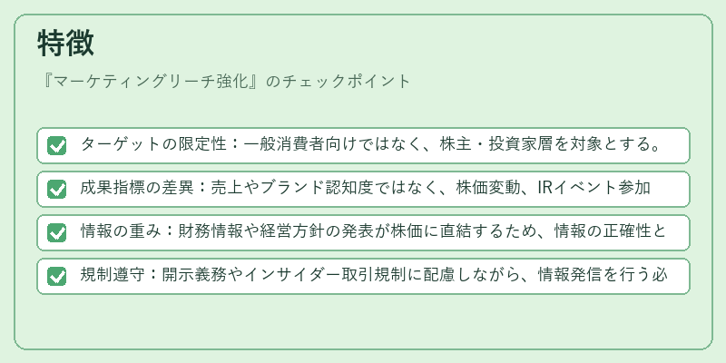特徴（マーケティングリーチ強化）の図解