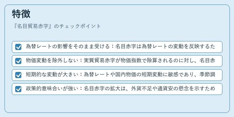 特徴（名目貿易赤字）の図解