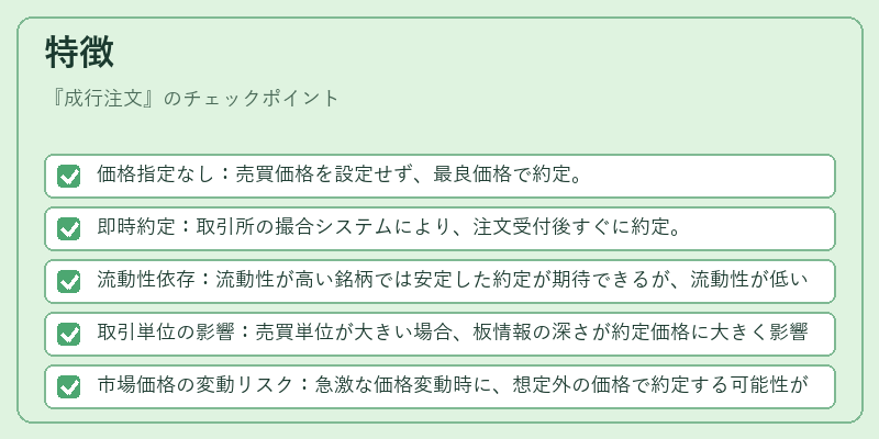 特徴(成行注文)の図解