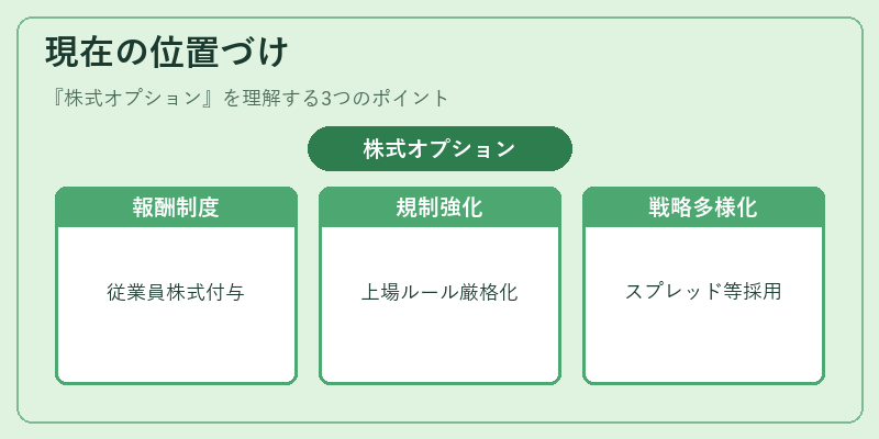 現在の位置づけ（株式オプション）の図解
