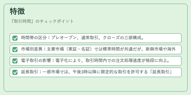 特徴（取引時間）の図解