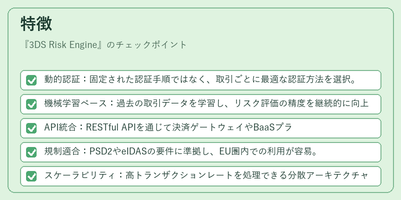 特徴（3DS Risk Engine）の図解