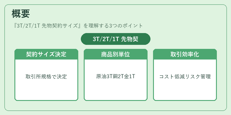 概要（3T/2T/1T 先物契約サイズ）の図解