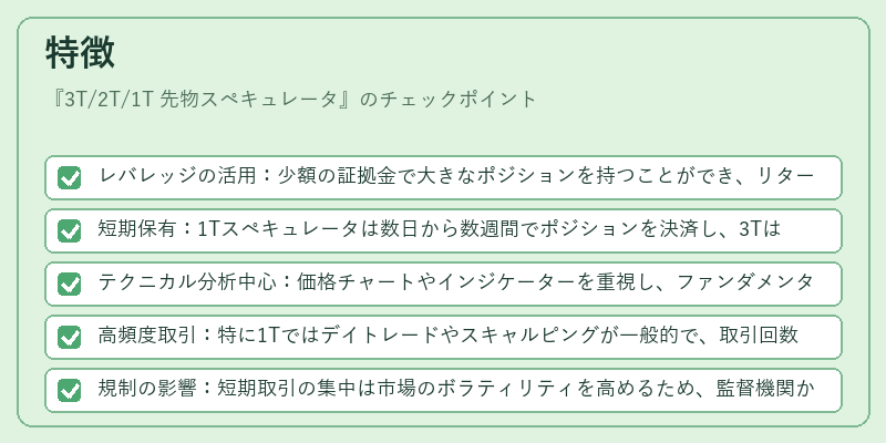 特徴(3T/2T/1T 先物スペキュレータ)の図解