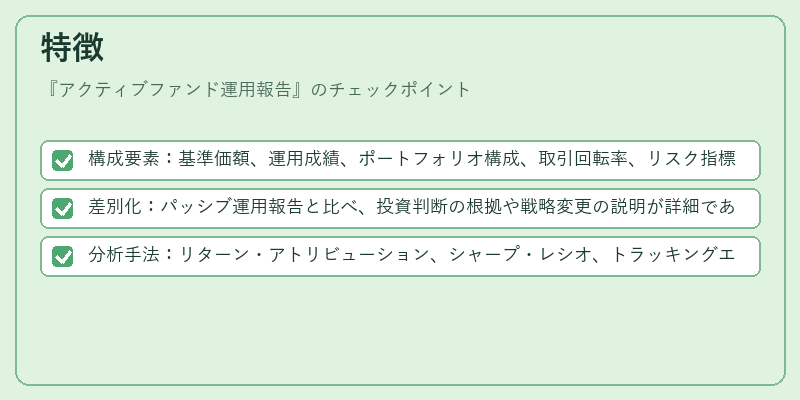 特徴(アクティブファンド運用報告)の図解