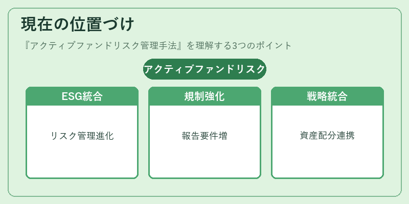 現在の位置づけ（アクティブファンドリスク管理手法）の図解