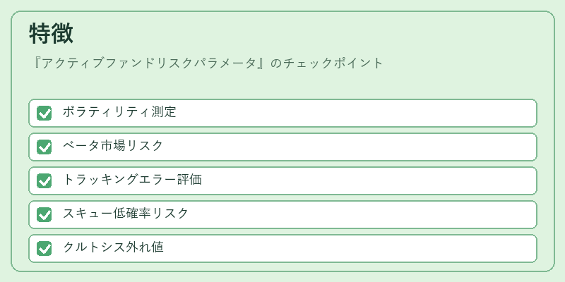 特徴(アクティブファンドリスクパラメータ)の図解