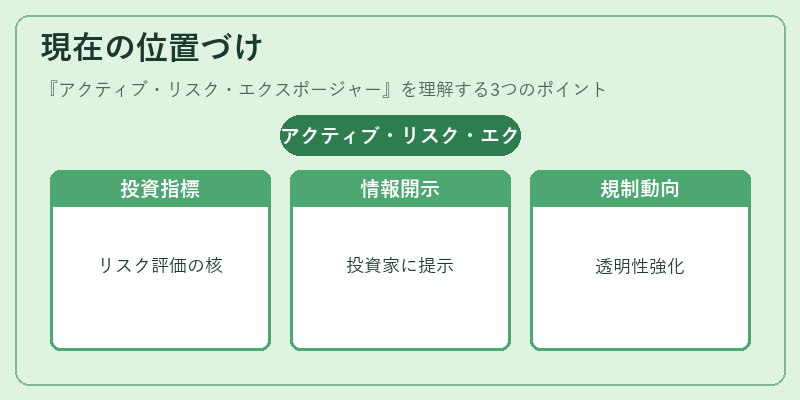 現在の位置づけ（アクティブ・リスク・エクスポージャー）の図解