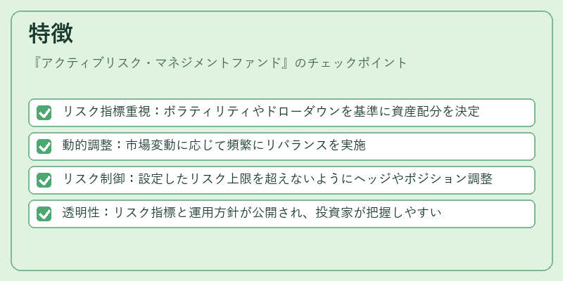 特徴（アクティブリスク・マネジメントファンド）の図解
