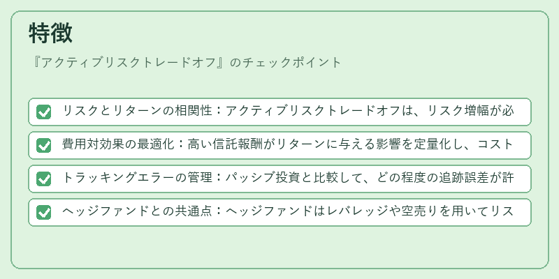 特徴（アクティブリスクトレードオフ）の図解