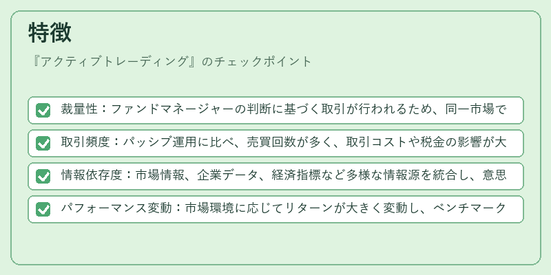 特徴（アクティブトレーディング）の図解