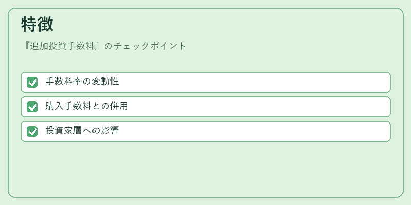 特徴（追加投資手数料）の図解