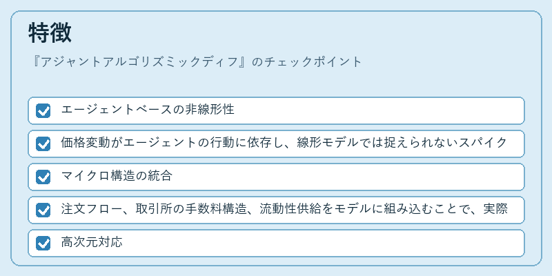 特徴（アジャントアルゴリズミックディフ）の図解