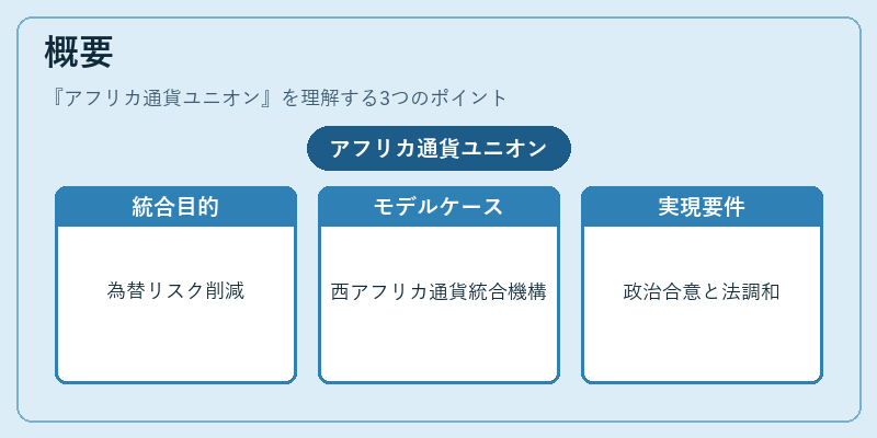 概要（アフリカ通貨ユニオン）の図解
