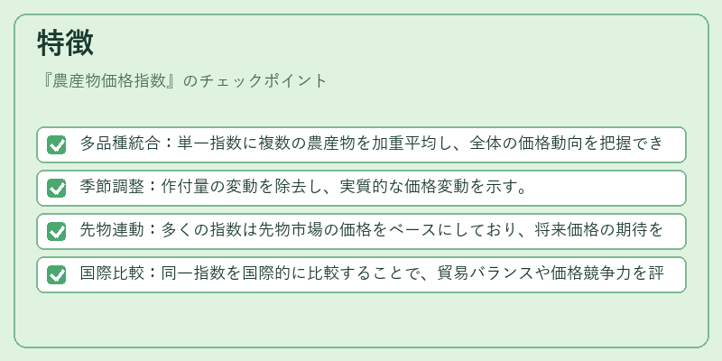 特徴(農産物価格指数)の図解