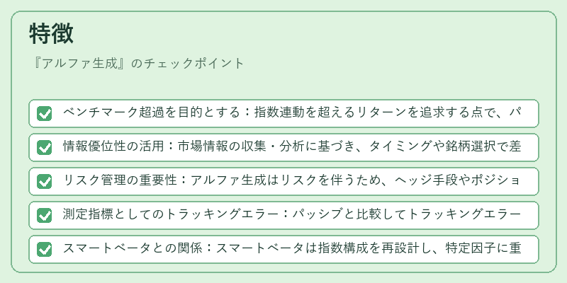 特徴（アルファ生成）の図解