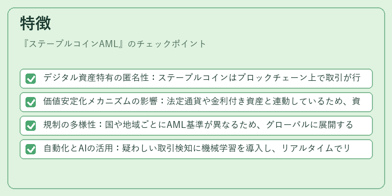 特徴（ステーブルコインAML）の図解