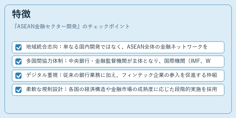 特徴（ASEAN金融セクター開発）の図解