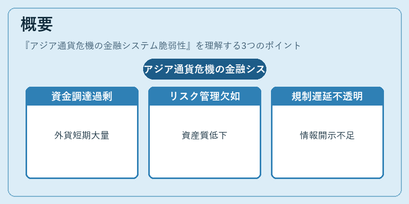 概要（アジア通貨危機の金融システム脆弱性）の図解