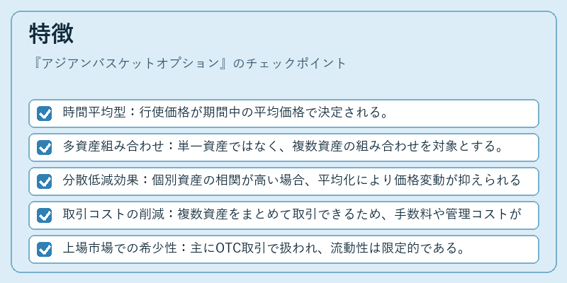 特徴（アジアンバスケットオプション）の図解