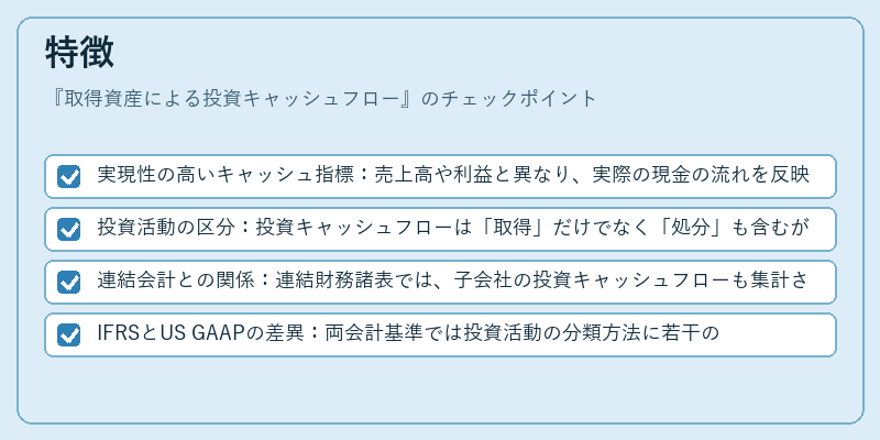 特徴（取得資産による投資キャッシュフロー）の図解